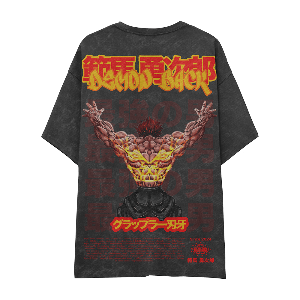 BEIGE Camiseta yujiro demon back baki - Imagen 3