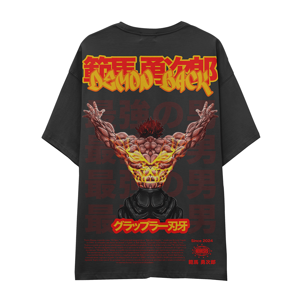 BEIGE Camiseta yujiro demon back baki - Imagen 4