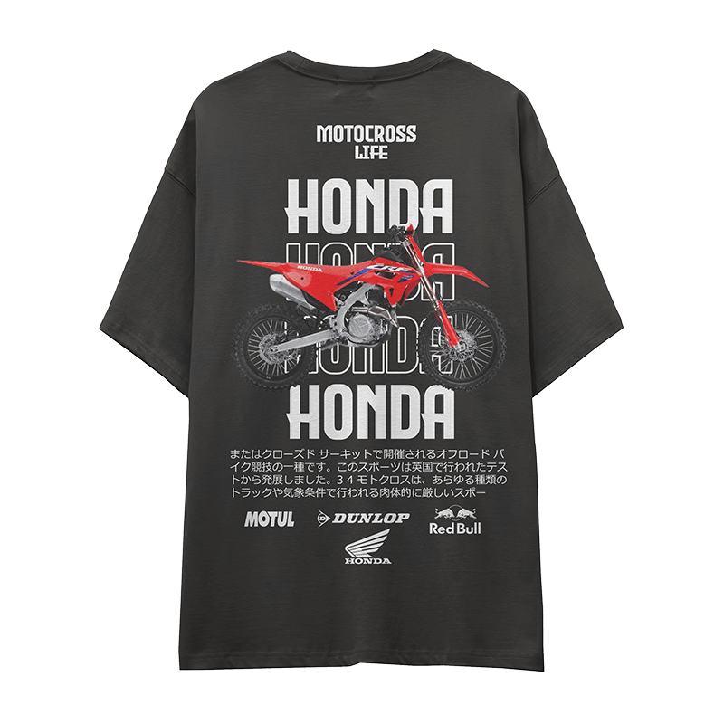 Camiseta HONDA-MOTOCROS-FONDO-NEGRO-