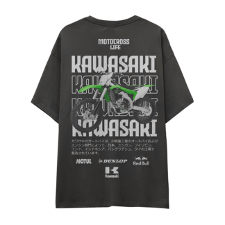Camiseta KAWASAKI-MOTOCROS-FONDO-NEGRO-