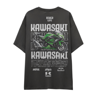 Camiseta KAWASAKI-NINJA-FONDO-NEGRO-