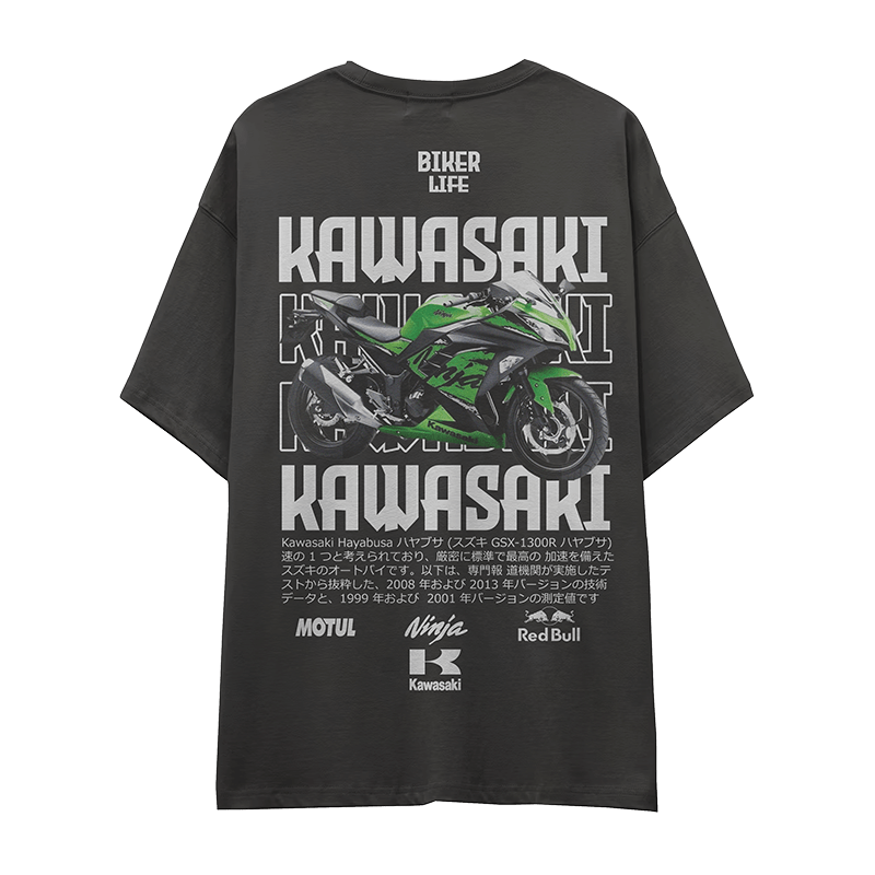 Camiseta KAWASAKI-NINJA-FONDO-NEGRO-