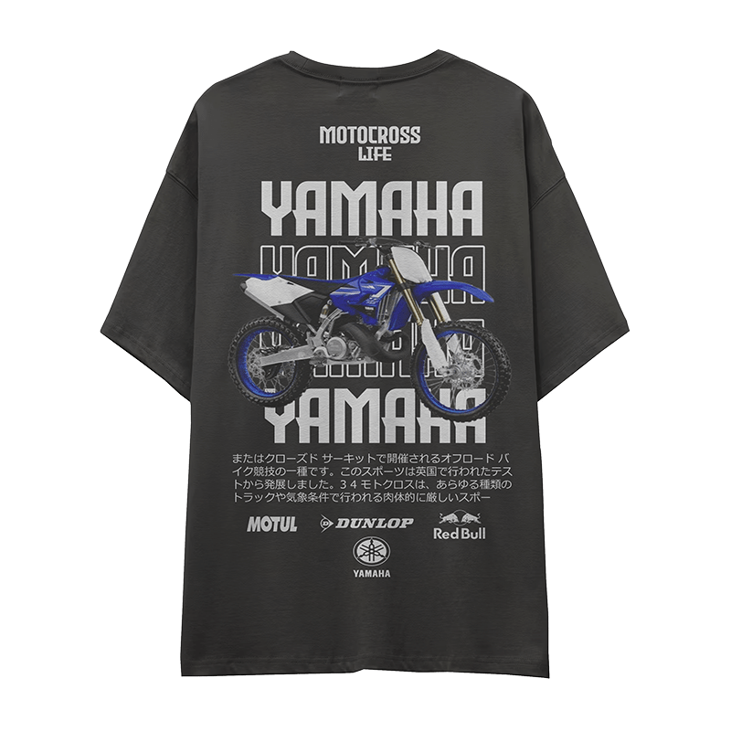 Camiseta YAMAHA-MOTOCROS-FONDO-NEGRO-