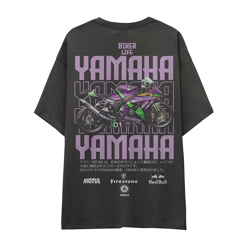 Camiseta YAMAHA-R6-FONDO-NEGRO-