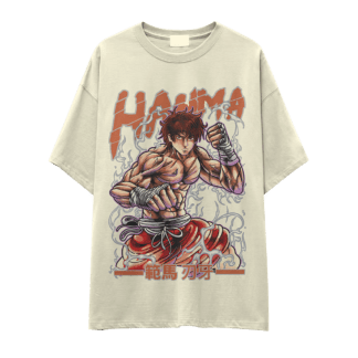 FRENTE camiseta  BAKI HANMA gruesa 300 GR la especial biege