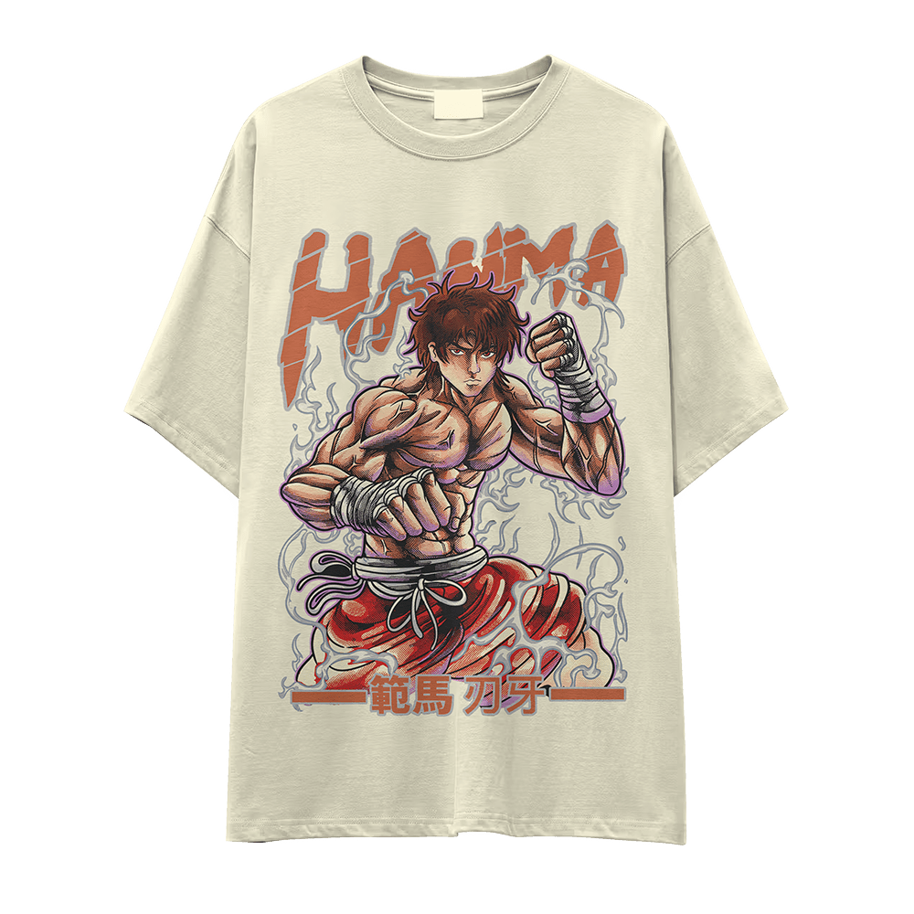 FRENTE camiseta BAKI HANMA gruesa 300 GR la especial biege