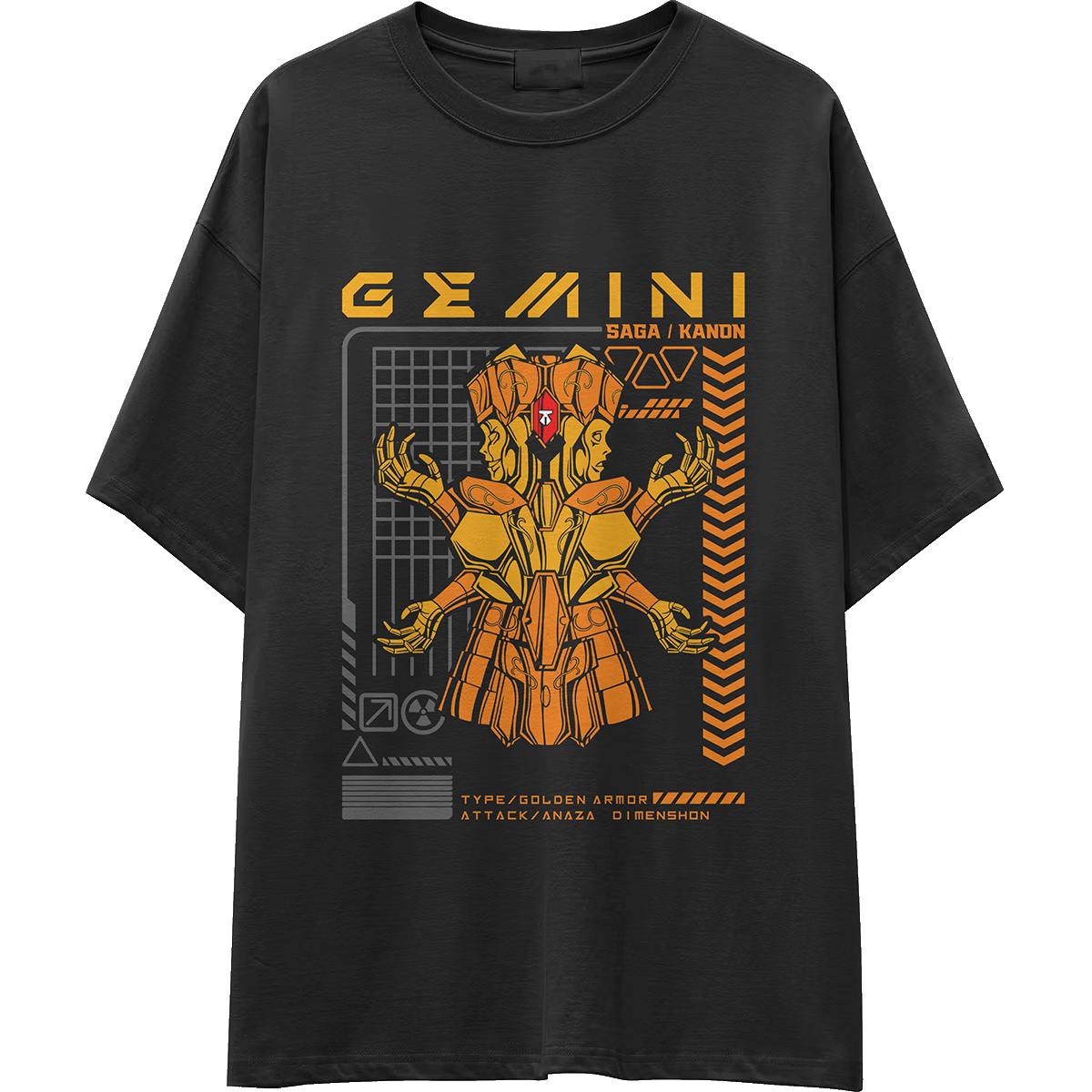 Camiseta OVERSIZE gruesa CABALLEROS-DORADOS-00005
